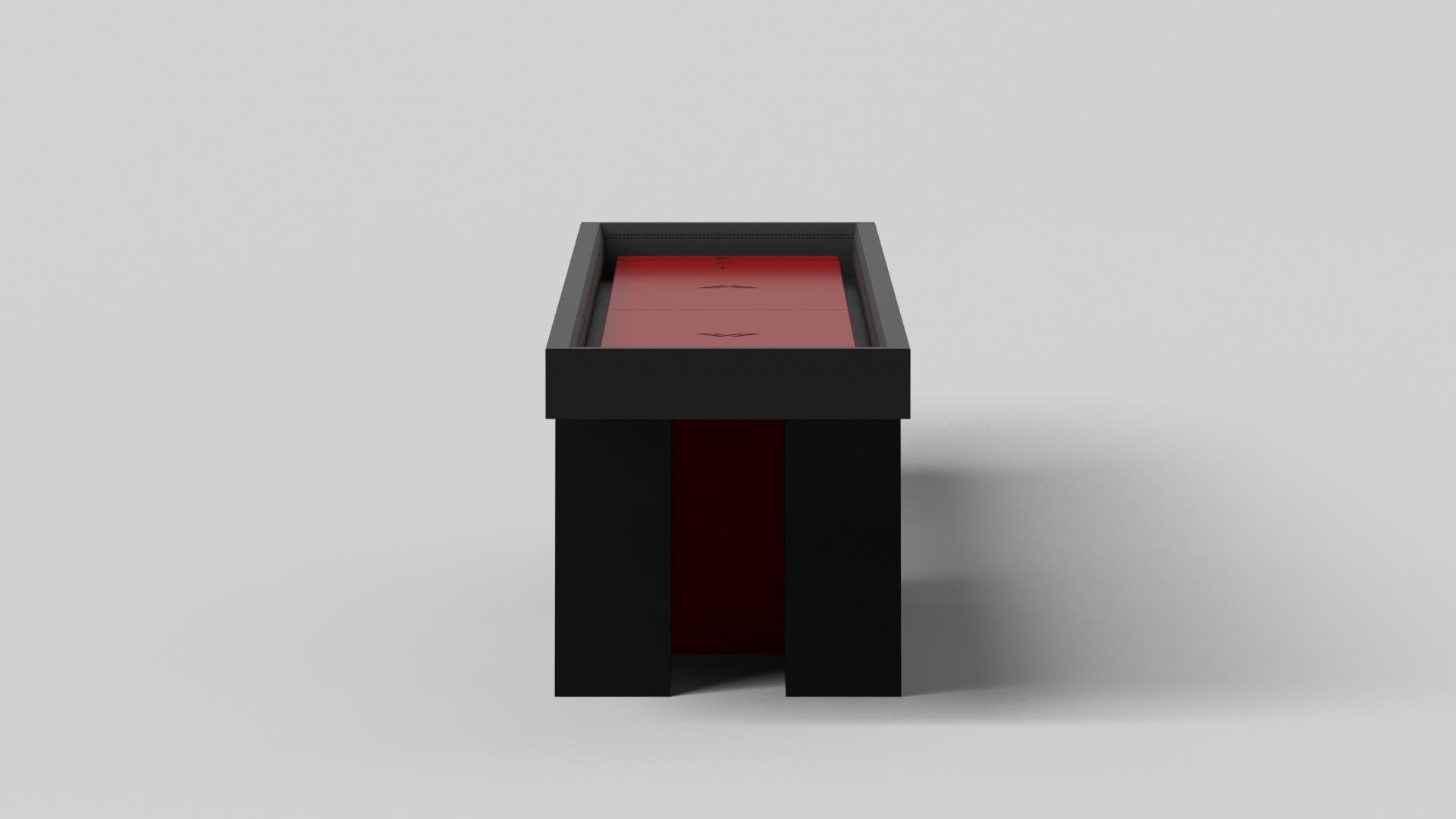 Modern Elevate Customs Stilt Shuffleboard Tables / Solid Pantone Black Color in 9' -USA For Sale