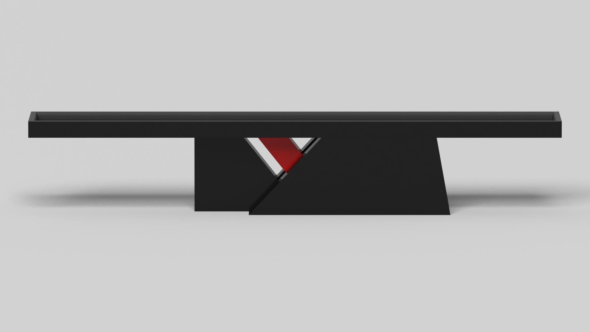 American Elevate Customs Stilt Shuffleboard Tables / Solid Pantone Black Color in 9' -USA For Sale