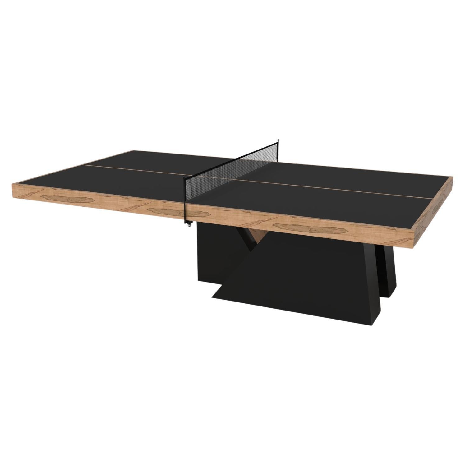 Elevate Customs Stilt Tennis Table / Solid Curly Maple Wood in 9' - Made in USA For Sale