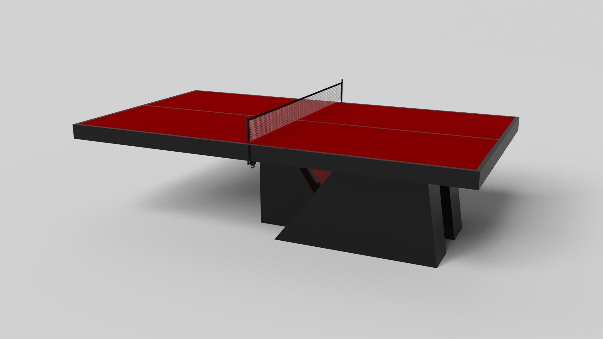 An asymmetric base creates a free-floating silhouette, making the Stilt table tennis table in chrome with walnut a compelling, contemporary addition to the modern home. Crafted from durable metal with walnut wood accents, this luxury handcrafted