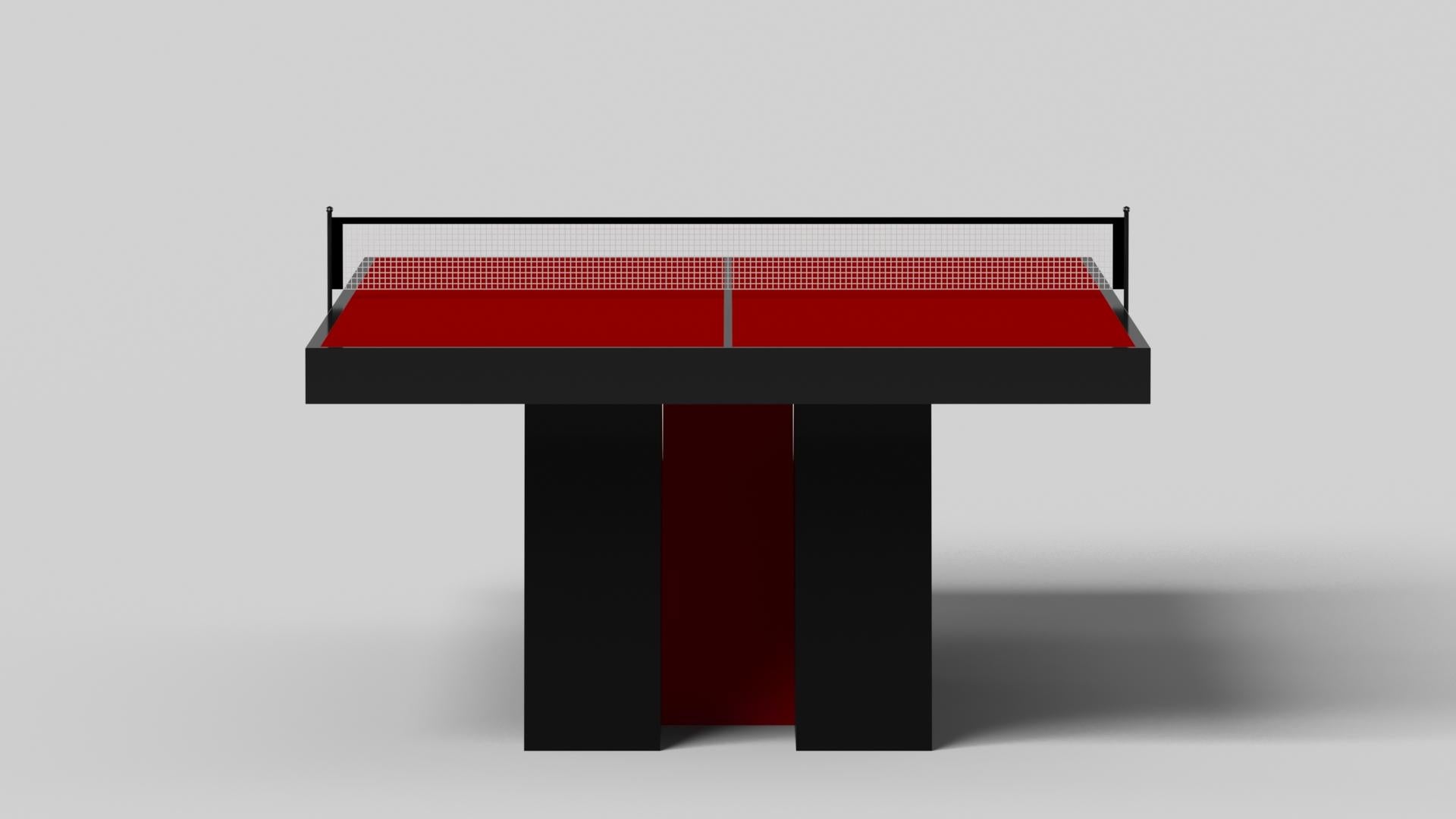 Modern Elevate Customs Stilt Tennis Table /Solid Pantone Black Color in 9' -Made in USA For Sale