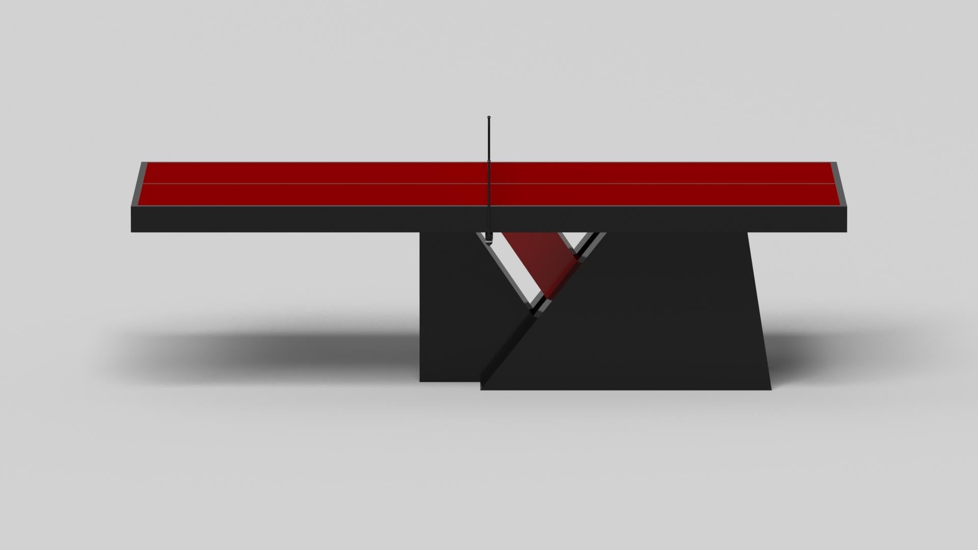 American Elevate Customs Stilt Tennis Table /Solid Pantone Black Color in 9' -Made in USA For Sale