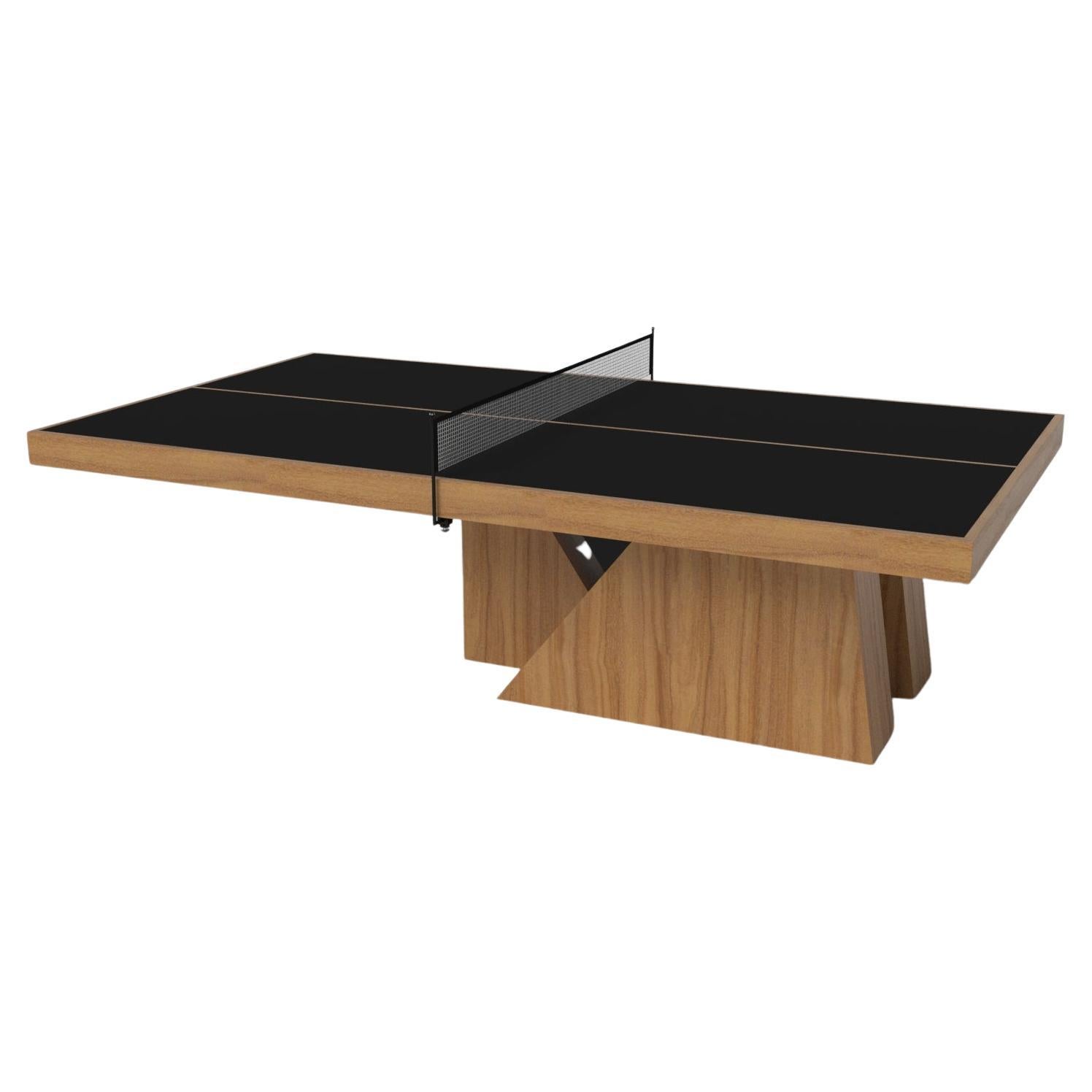 Elevate Customs Stilt Tennis Table / Solid Teak Wood in 9' - Made in USA For Sale