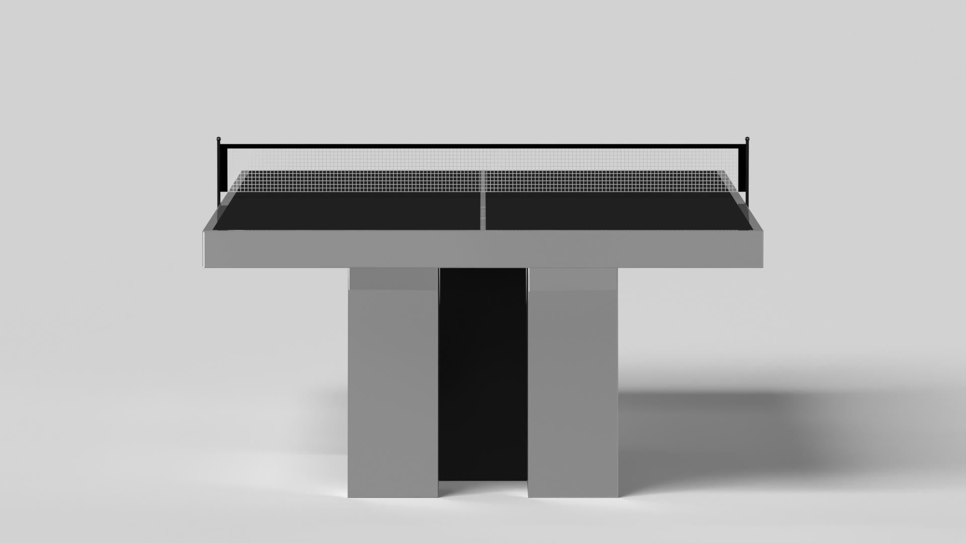 Modern Elevate Customs Stilt Tennis Table / Stainless Steel Metal in 9' - Made in USA For Sale