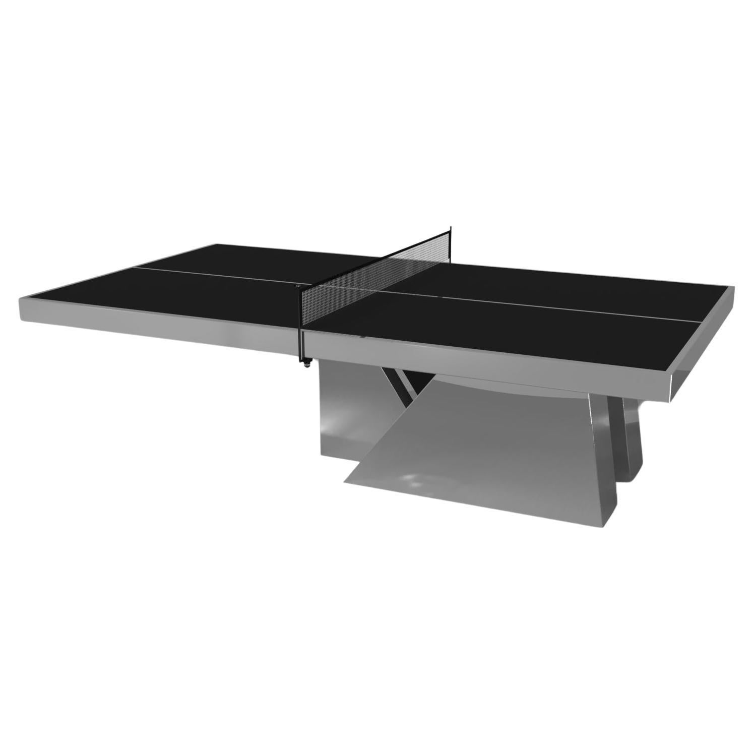 Elevate Customs Stilt Tennis Table / Stainless Steel Metal in 9' - Made in USA For Sale