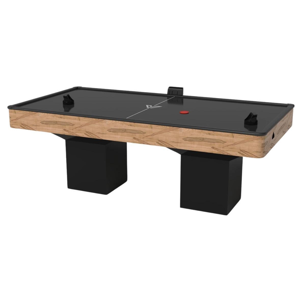 Elevate Customs Trestle Air Hockey Tables / Solid Curly Maple in 7' -Made in USA For Sale