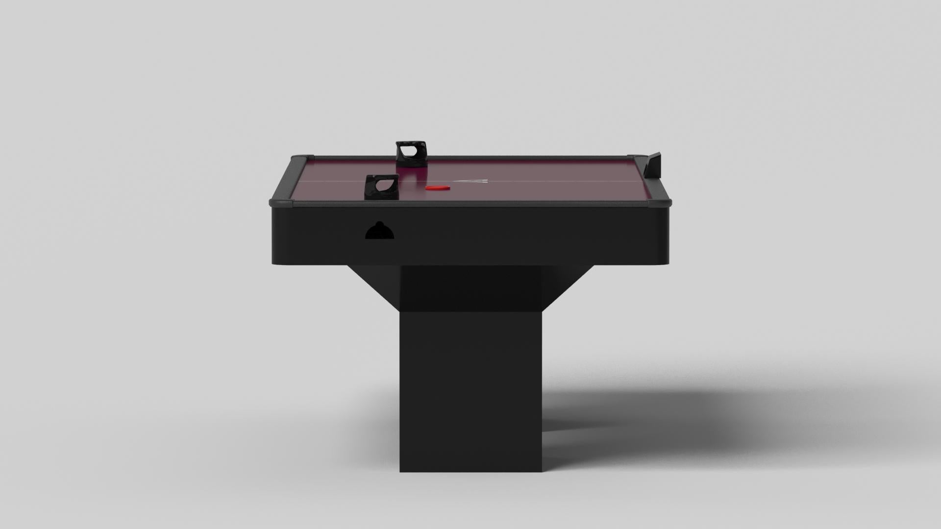 Minimalist Elevate Customs Trestle Air Hockey Tables /Solid Pantone Black in 7'-Made in USA For Sale