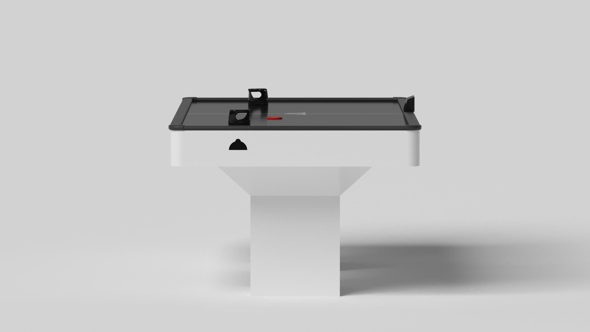 Minimalist Elevate Customs Trestle Air Hockey Tables/Solid Pantone White in 7' -Made in USA For Sale