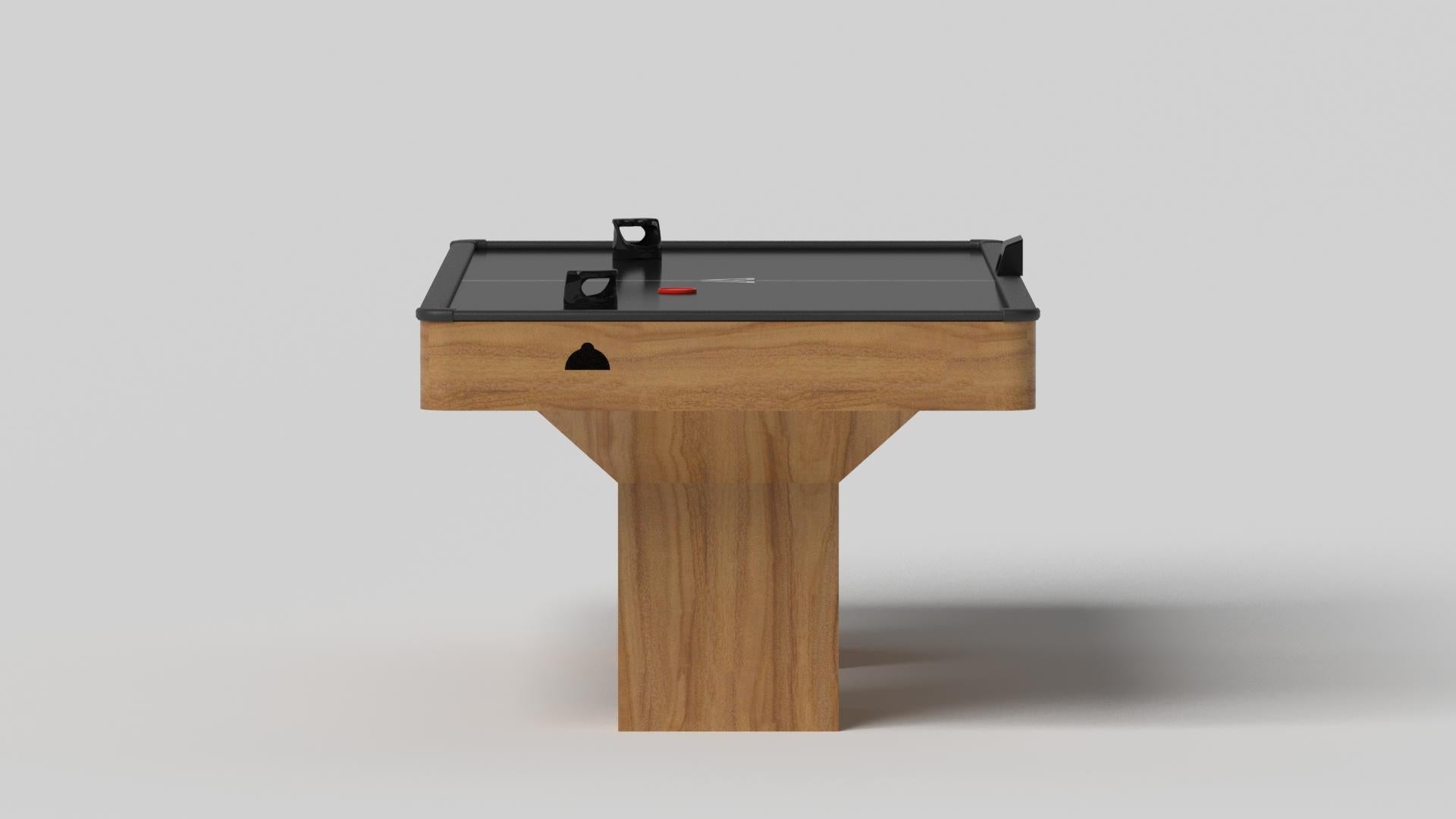 Minimalist Elevate Customs Trestle Air Hockey Tables / Solid Teak wood in 7' - Made in USA For Sale