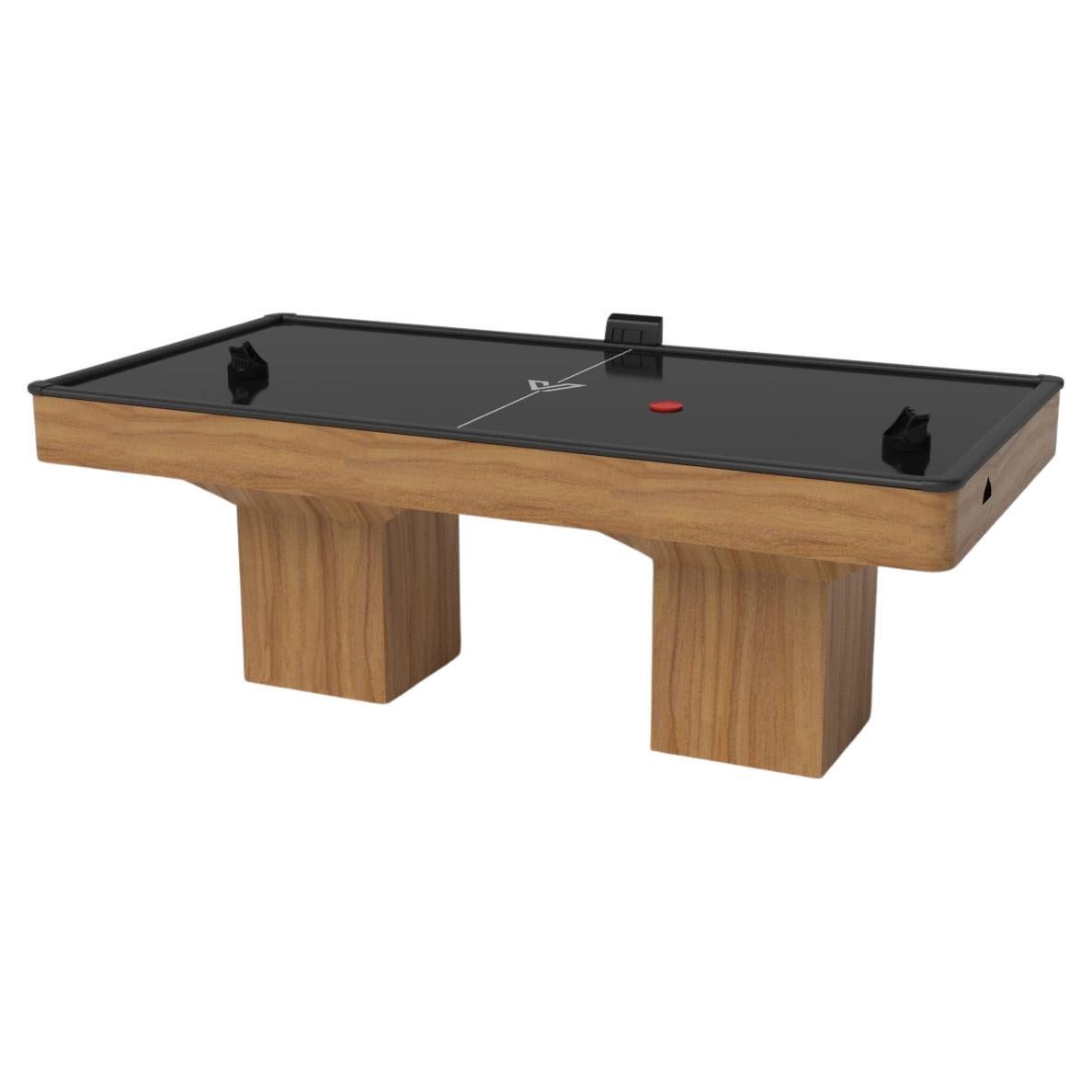 Elevate Customs Trestle Air Hockey Tables / Solid Teak wood in 7' - Made in USA For Sale