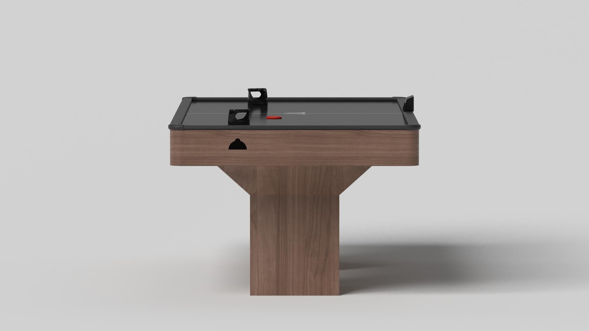 Minimalist Elevate Customs Trestle Air Hockey Tables / Solid Walnut Wood in 7' -Made in USA For Sale
