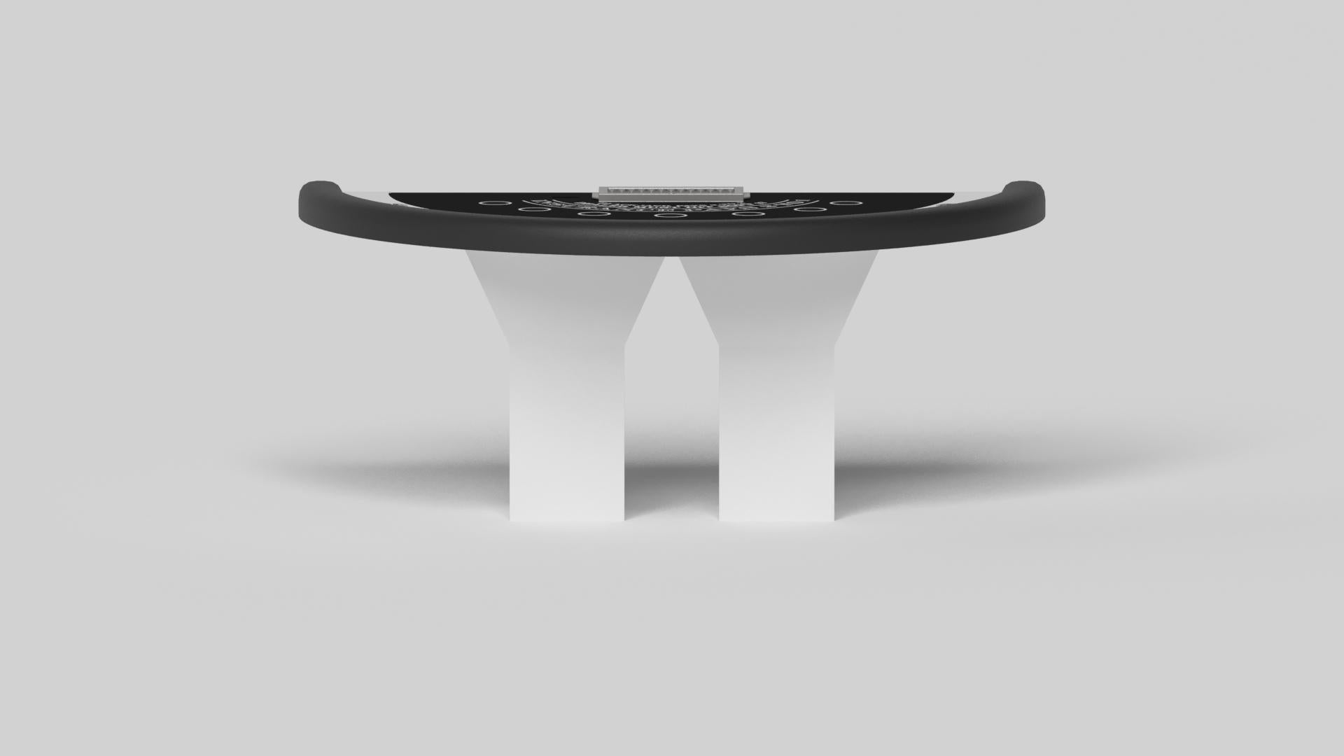 American Elevate Customs Trestle Black Jack Tables/Solid Pantone White Color in 7'4
