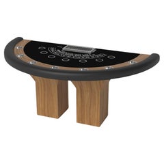 Elevate Customs Trestle Black Jack Tables/Solid Teck Wood in 7'4" - Made in USA