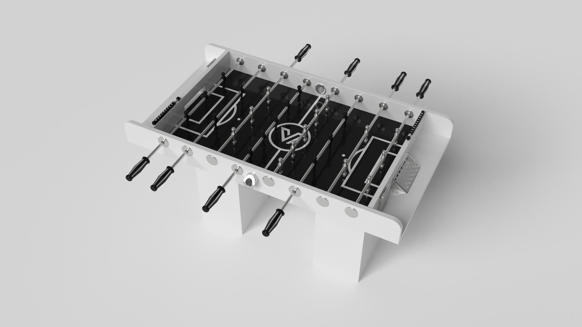 American Elevate Customs Trestle Foosball Tables / Solid Pantone White in 5' -Made in USA For Sale