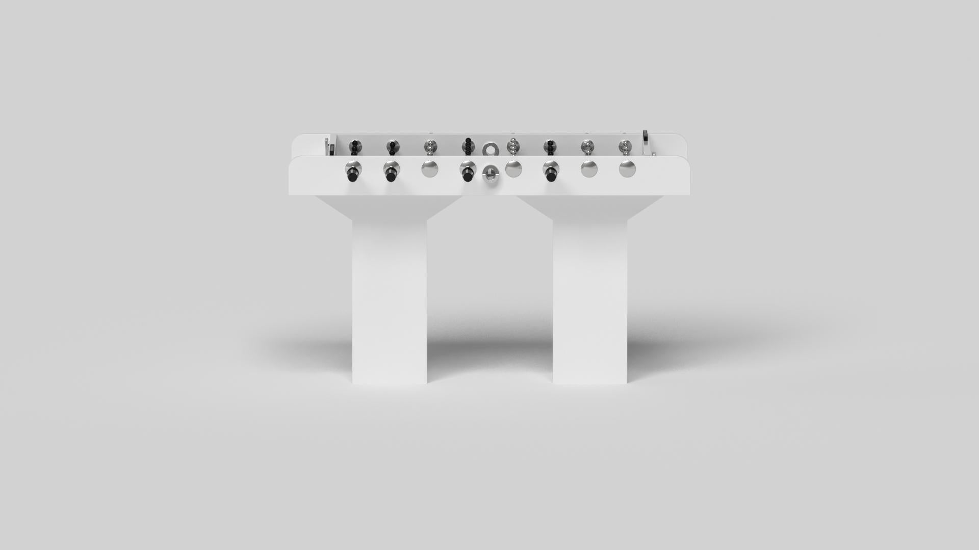 Hand-Crafted Elevate Customs Trestle Foosball Tables / Solid Pantone White in 5' -Made in USA For Sale