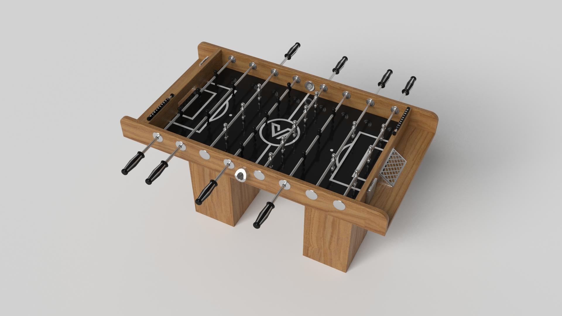 Minimalist Elevate Customs Trestle Foosball Tables / Solid Teak Wood in 5' - Made in USA For Sale