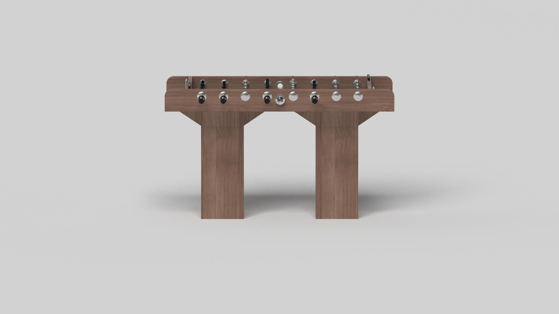 Hand-Crafted Elevate Customs Trestle foosball Tables / Solid Walnut Wood in 5' - Made in USA For Sale