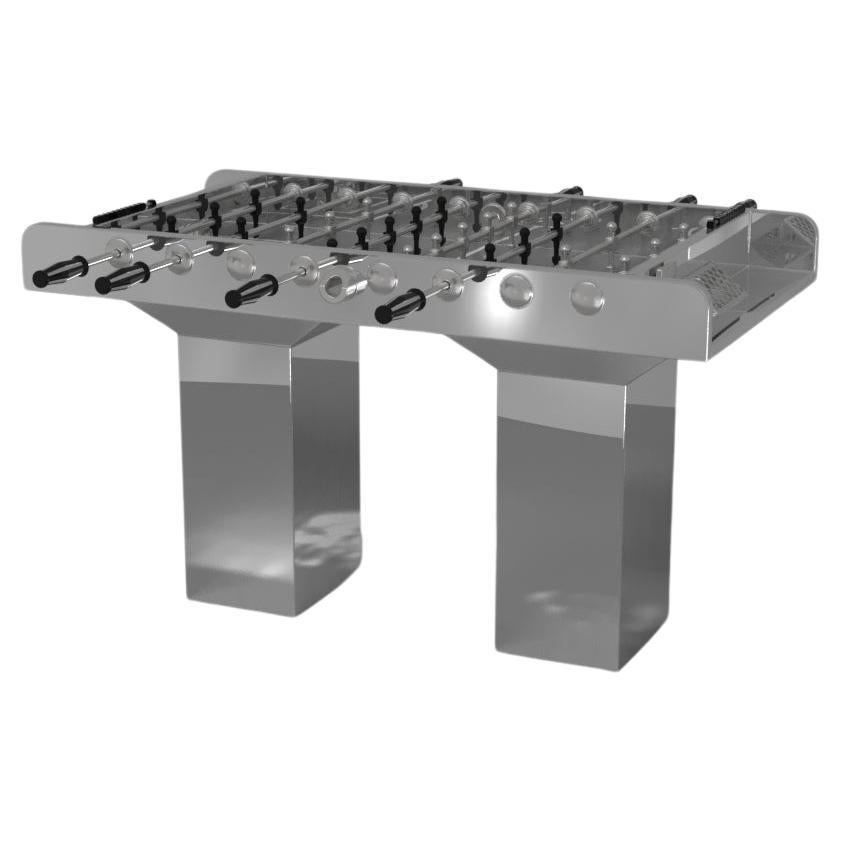 Elevate Customs Trestle Foosball Tables /Stainless Steel Metal in 5'-Made in USA For Sale