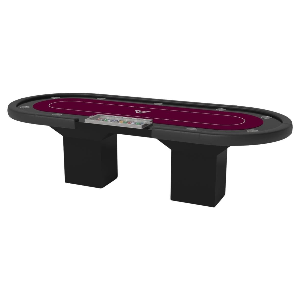 Elevate Customs Trestle Poker Tables / Solid Pantone Black Color in 8'8" - USA