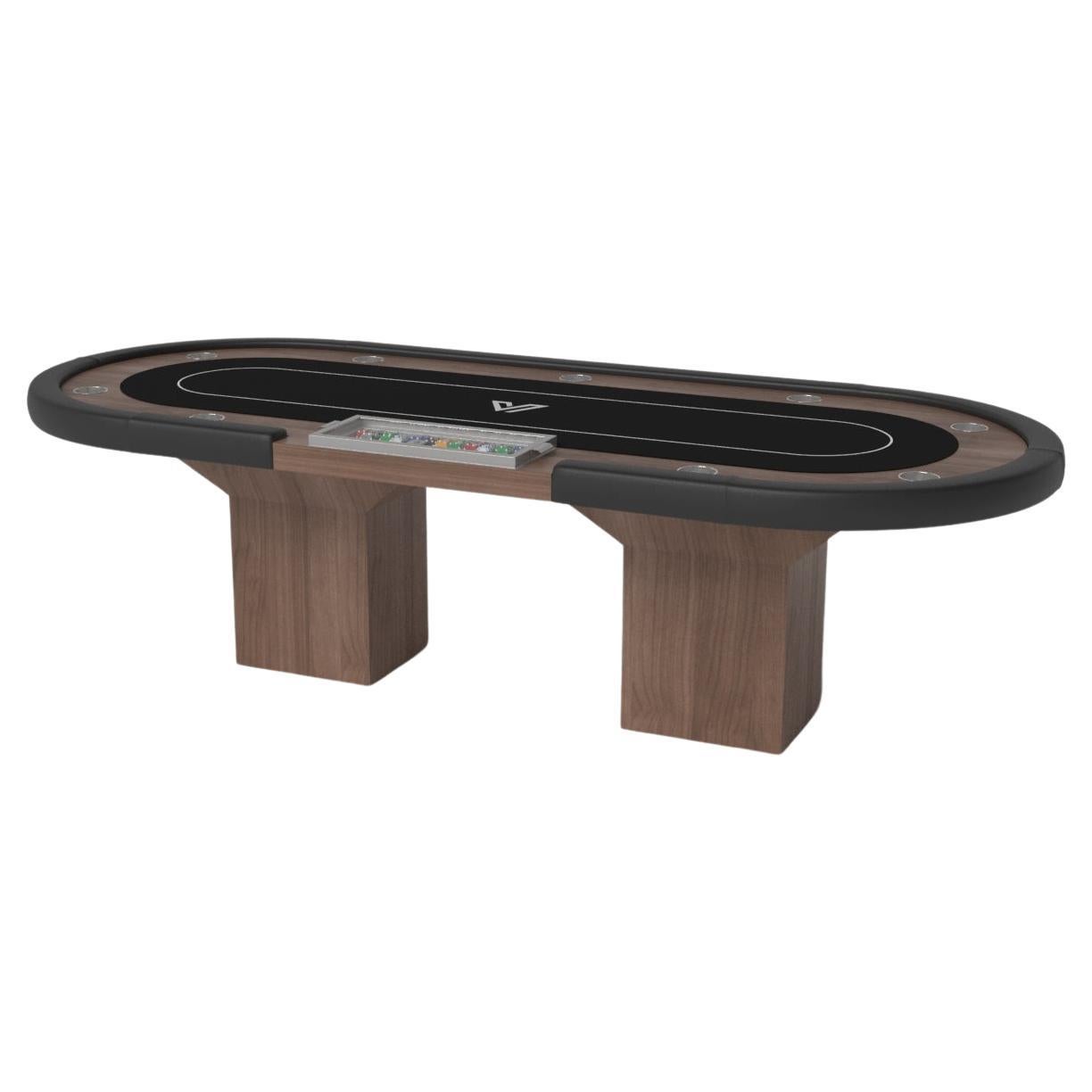 Elevate Customs Trestle Poker Tables / Solid Walnut Wood in 8'8" - Made in USA For Sale