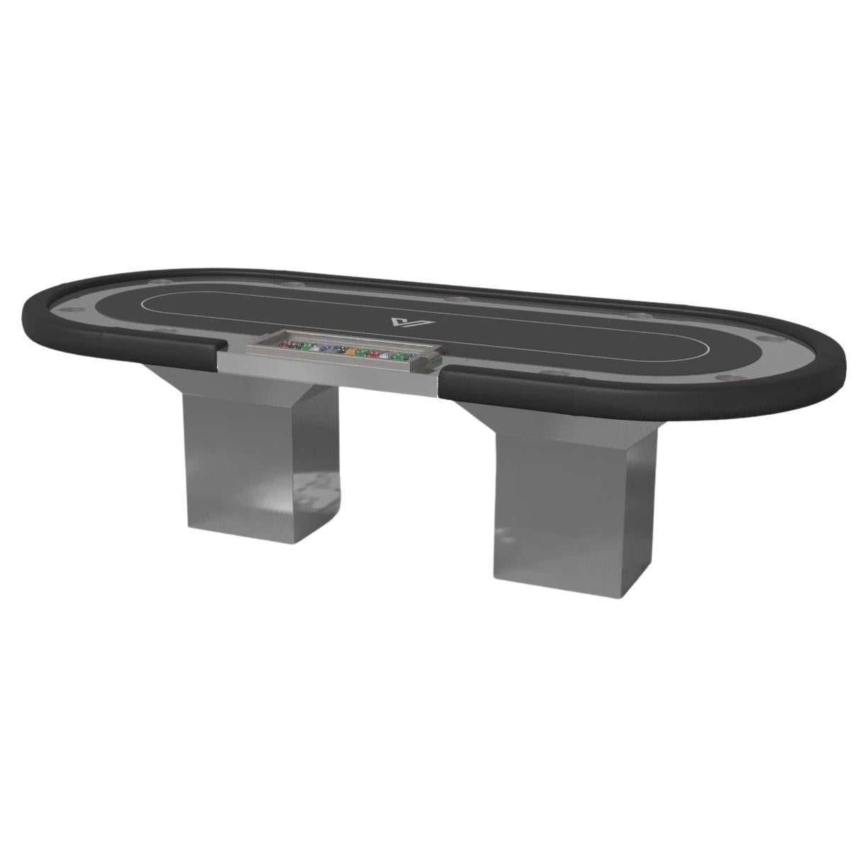 Elevate Customs Trestle Poker Tables / Stainless Steel Sheet Metal in 8'8" - USA For Sale