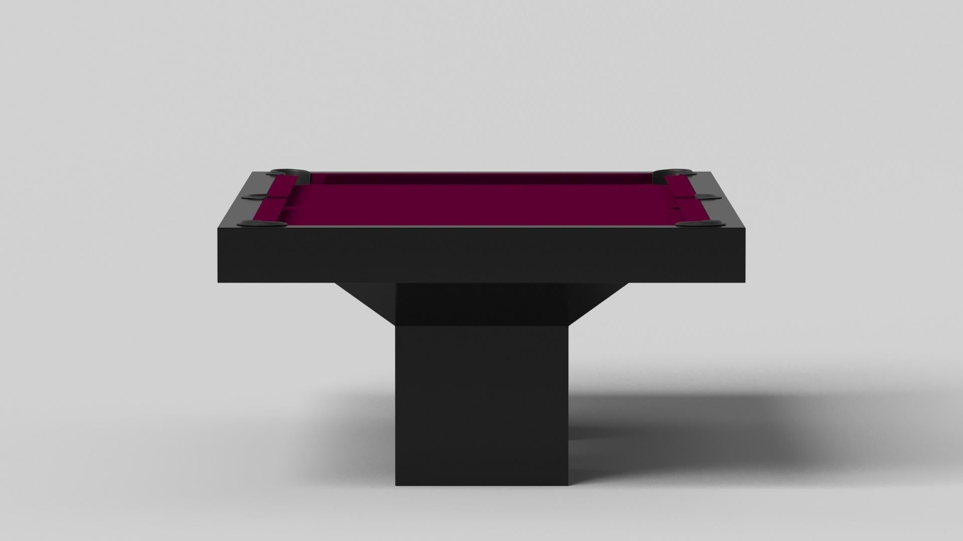 Minimalist Elevate Customs Trestle Pool Table / Solid Pantone Black in 7'/8' - Made in USA For Sale