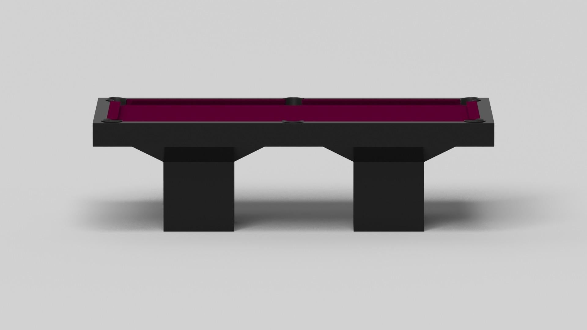 American Elevate Customs Trestle Pool Table / Solid Pantone Black in 7'/8' - Made in USA For Sale
