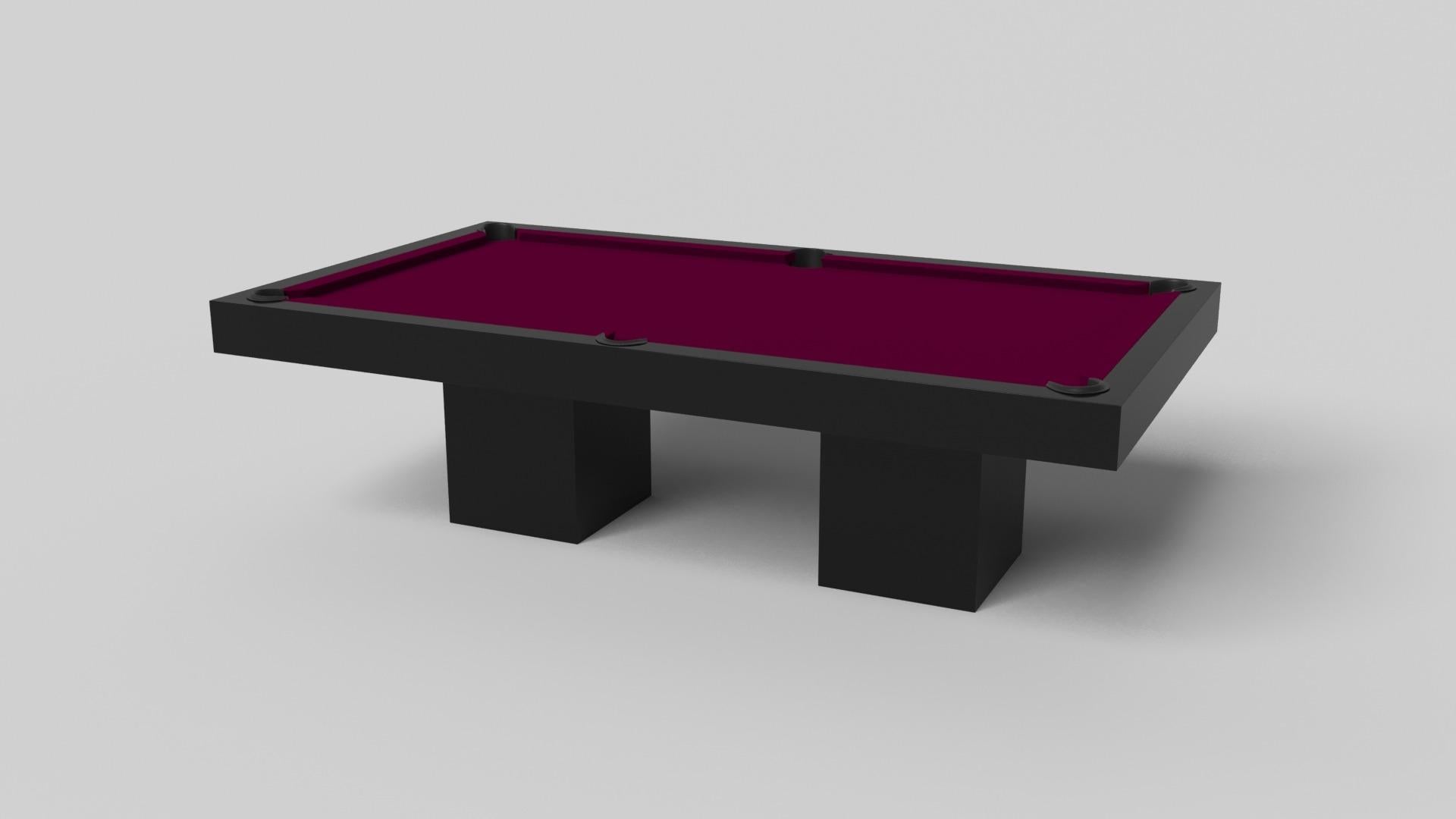 Minimalist design meets opulent elegance in the Trestle pool table. Detailed with a professional surface for endless game play, this contemporary table is expertly crafted. Square block legs give it a stark, geometric look that contributes to its