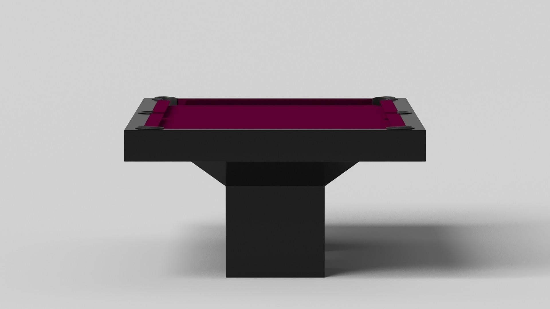 Minimalist Elevate Customs Trestle Pool Table / Solid Pantone Black in 8.5' - Made in USA For Sale