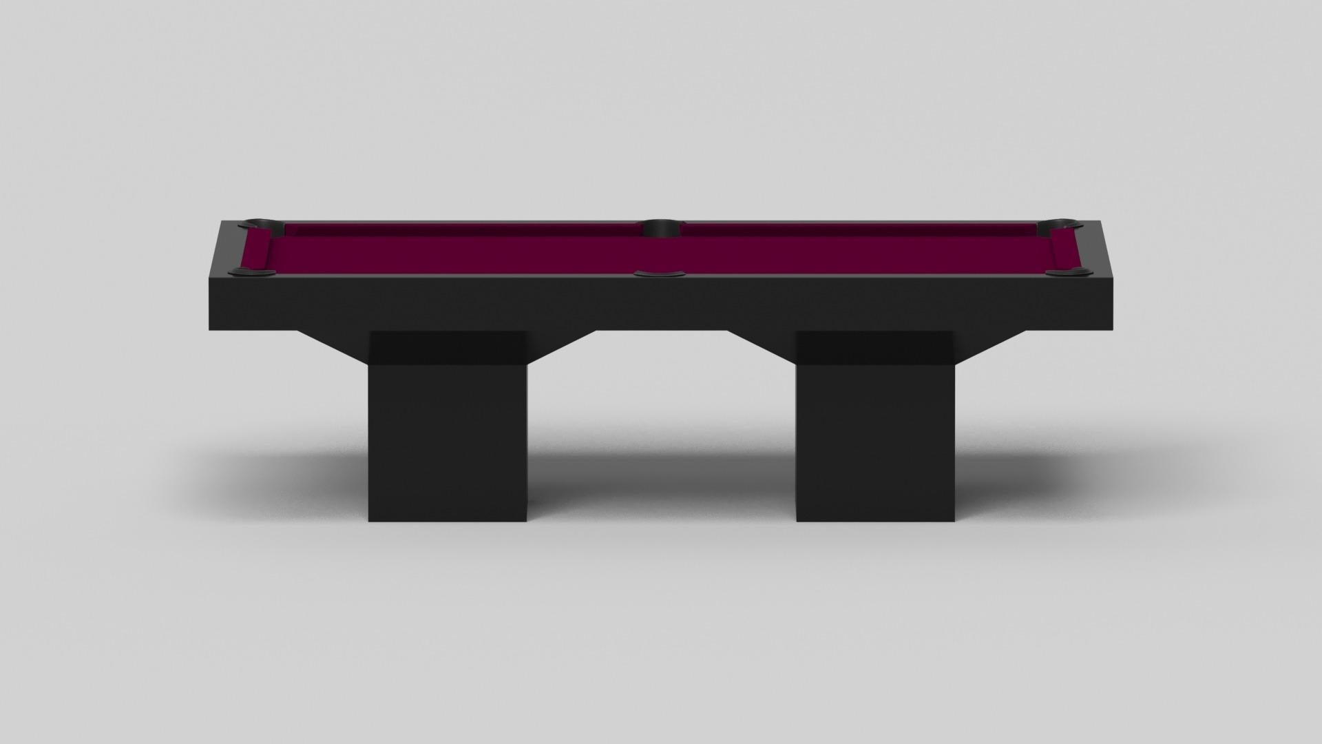 American Elevate Customs Trestle Pool Table / Solid Pantone Black in 8.5' - Made in USA For Sale