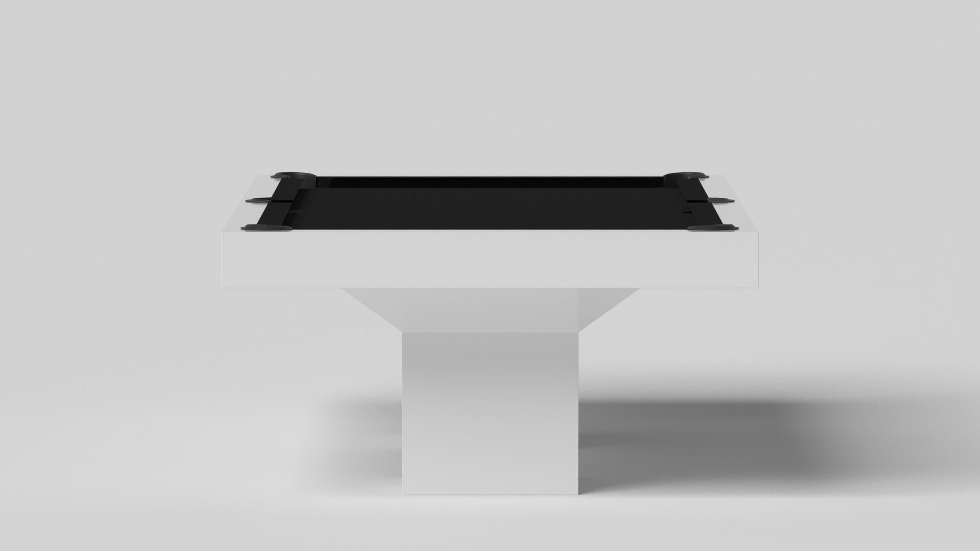 Minimalist Elevate Customs Trestle Pool Table / Solid Pantone White in 7'/8' - Made in USA For Sale