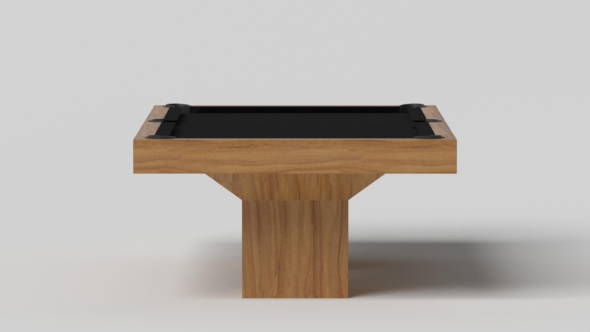 Minimalist Elevate Customs Trestle Pool Table / Solid Teak Wood in 7'/8' - Made in USA For Sale