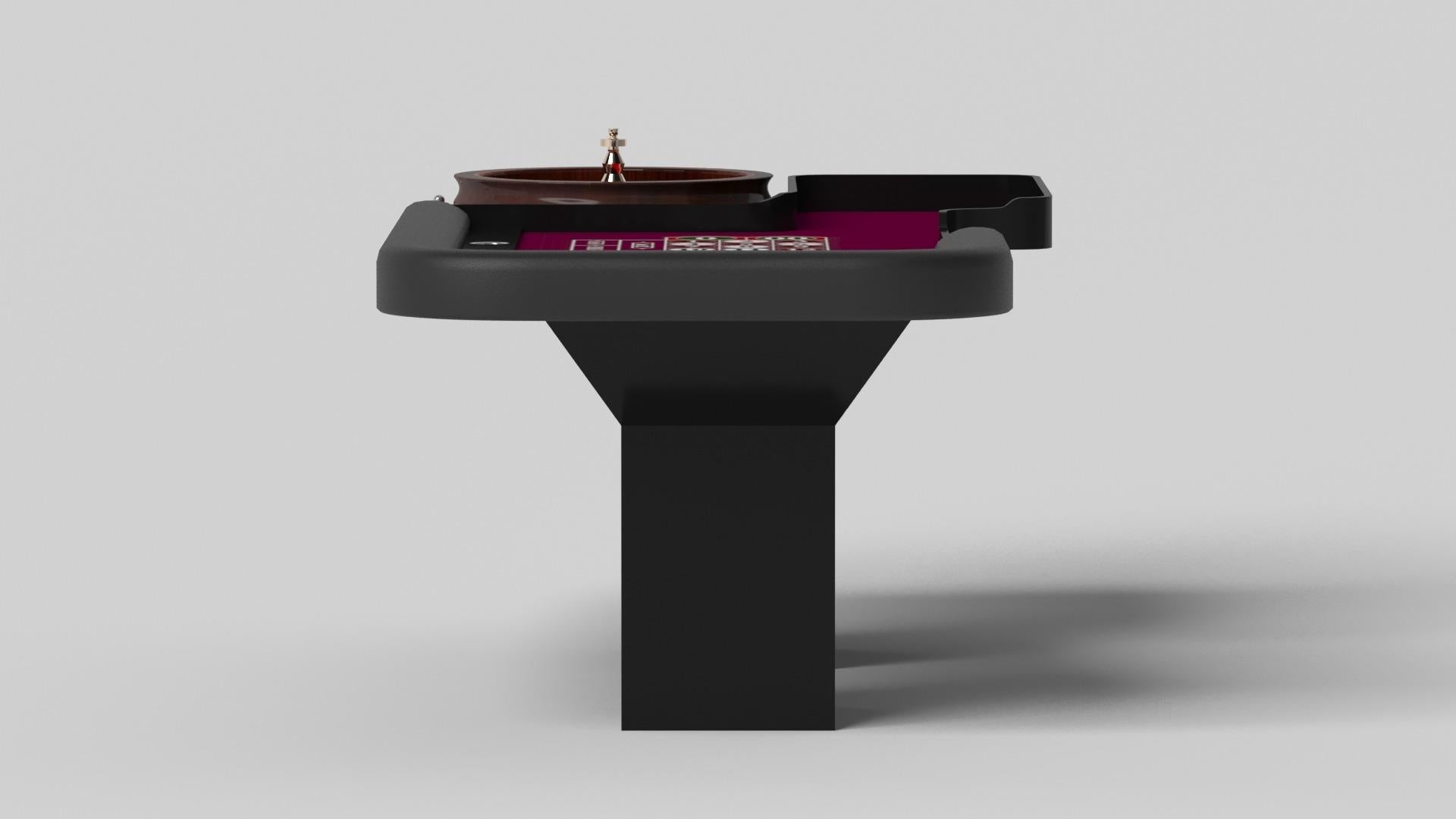 Minimalist Elevate Customs Trestle Roulette Tables / Solid Pantone Black Color in 8'2
