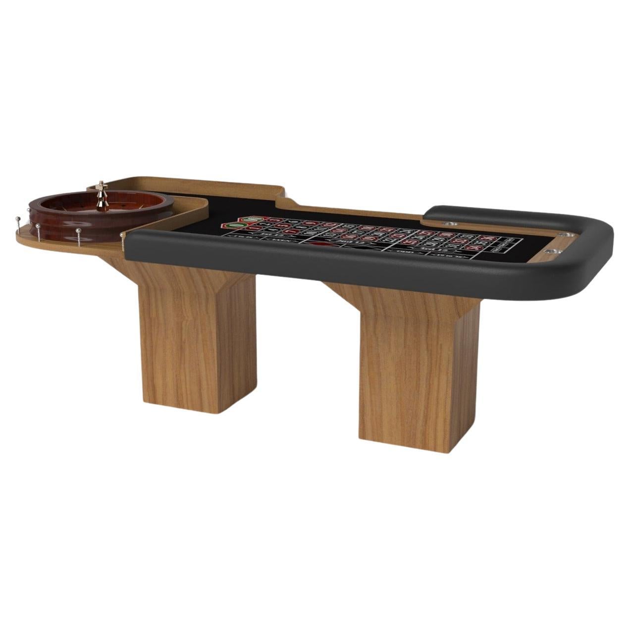 Elevate Customs Trestle Roulette Tables / Solid Teak Wood in 8'2" - Made in USA For Sale