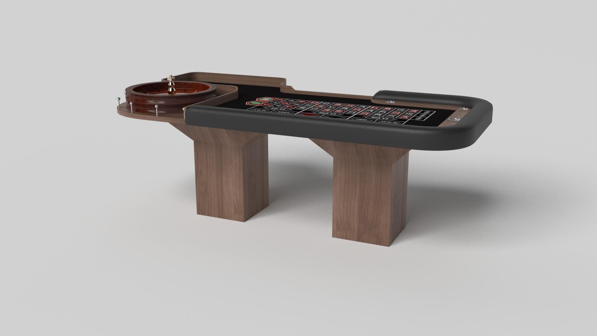 Le design minimaliste rencontre l'élégance opulente dans la table de roulette Trestle. Détaillée avec une surface professionnelle pour des jeux sans fin, cette table contemporaine est fabriquée de manière experte. Les pieds carrés lui confèrent un