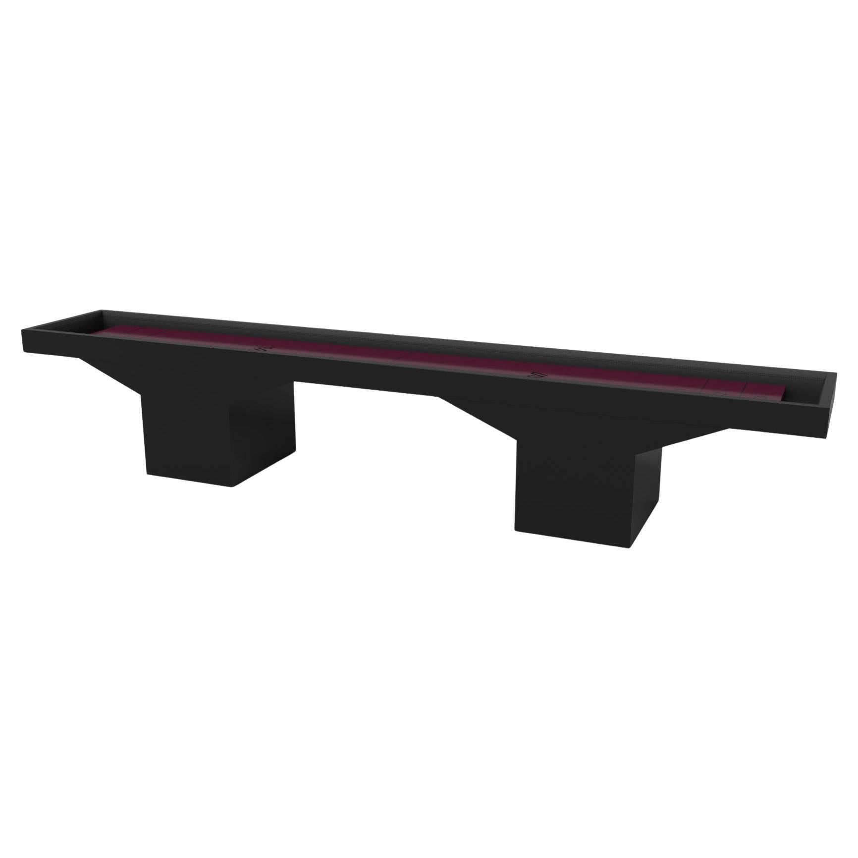 Elevate Customs Trestle Shuffleboard Table/Solid Pantone Black Color in 22' -USA For Sale