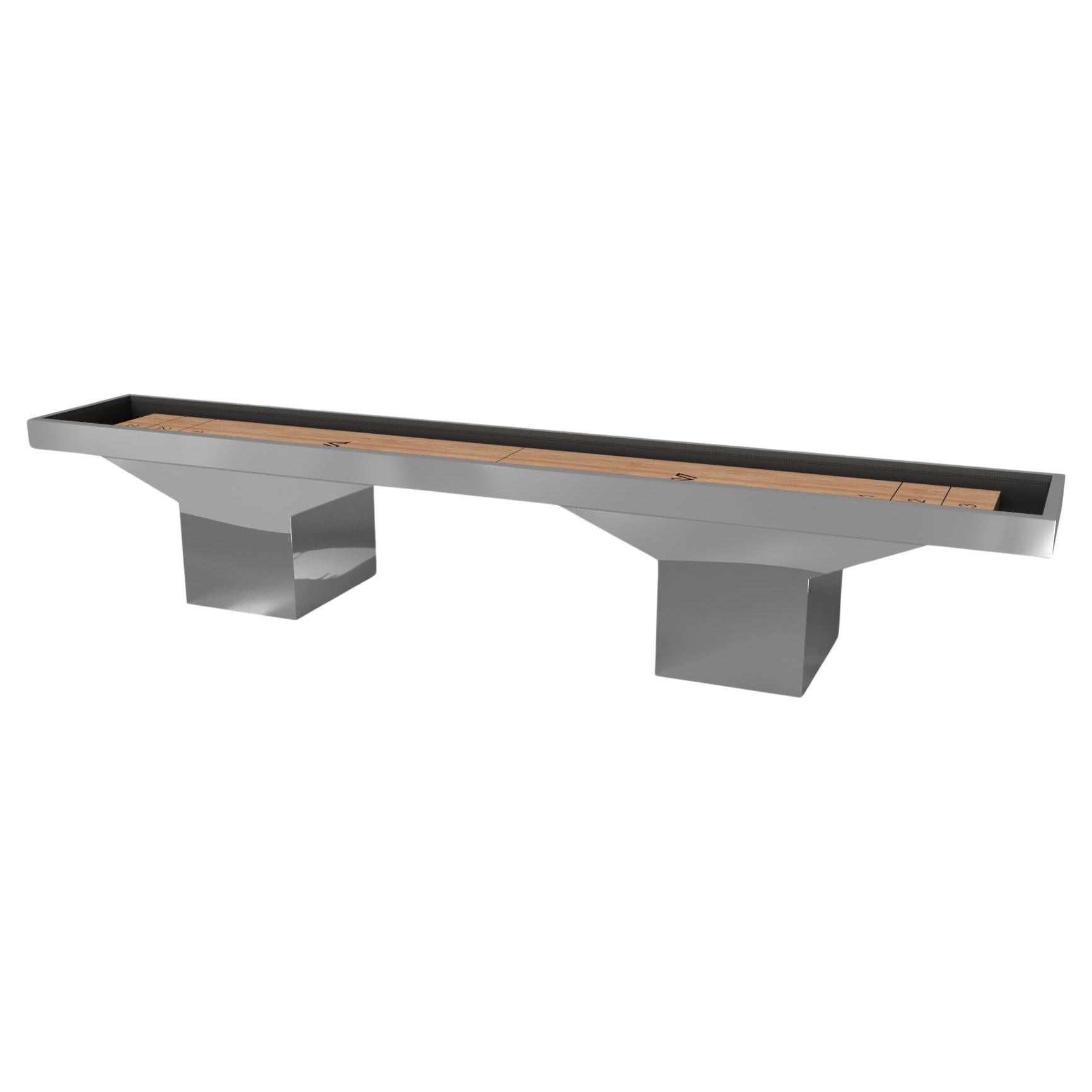 Elevate Customs Trestle Shuffleboard Table/Stainless Steel Sheet Metal in 9'-USA For Sale