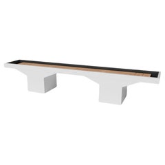 Elevate Customs Trestle Shuffleboard Tables/Solid Pantone White Color in 12'-USA