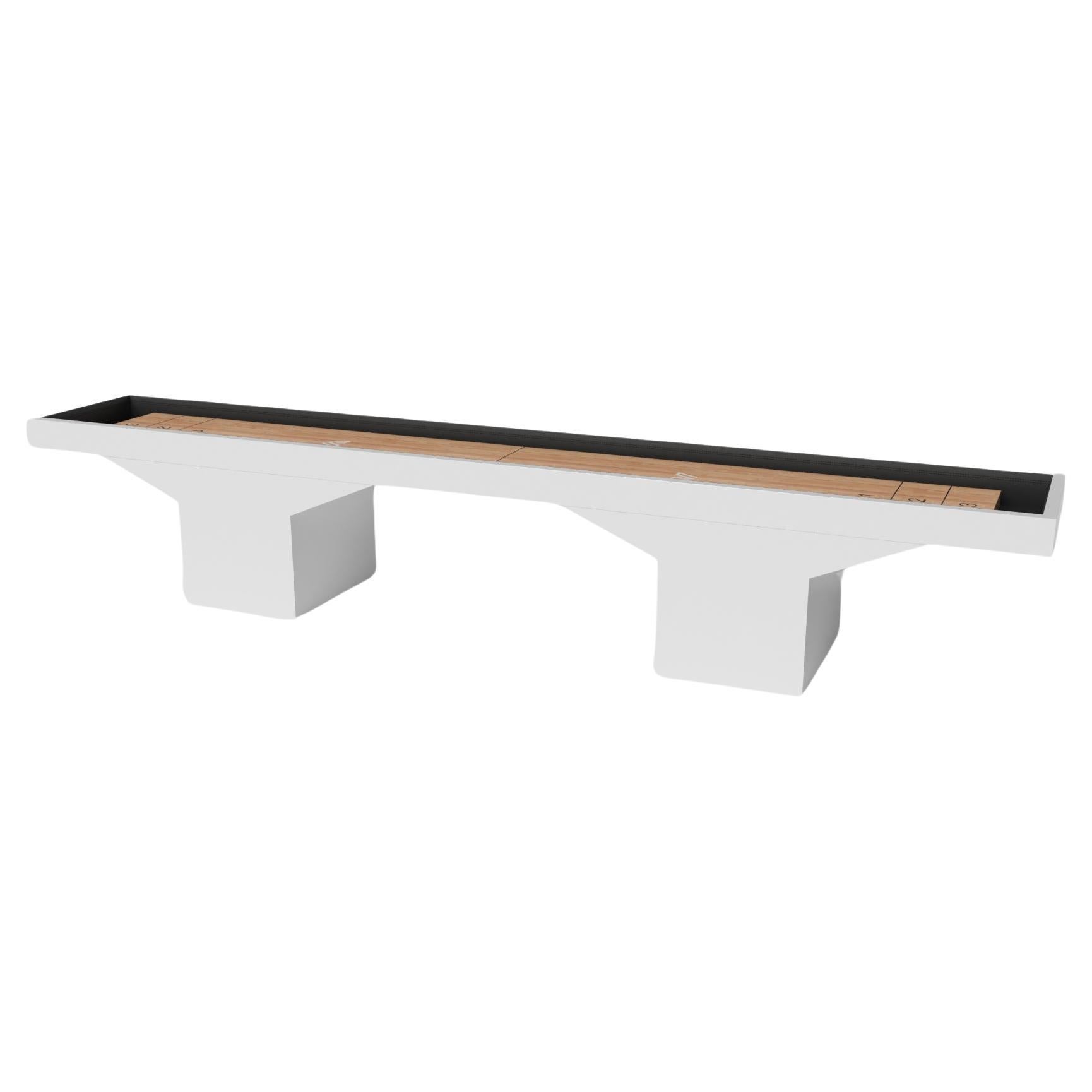 Elevate Customs Trestle Shuffleboard Tables/Solid Pantone White Color in 14'-USA