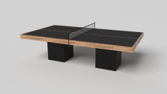 Tavolo da tennis a cavalletto Elevate Customs / Legno massiccio d'acero riccio in 9' - Made in USA