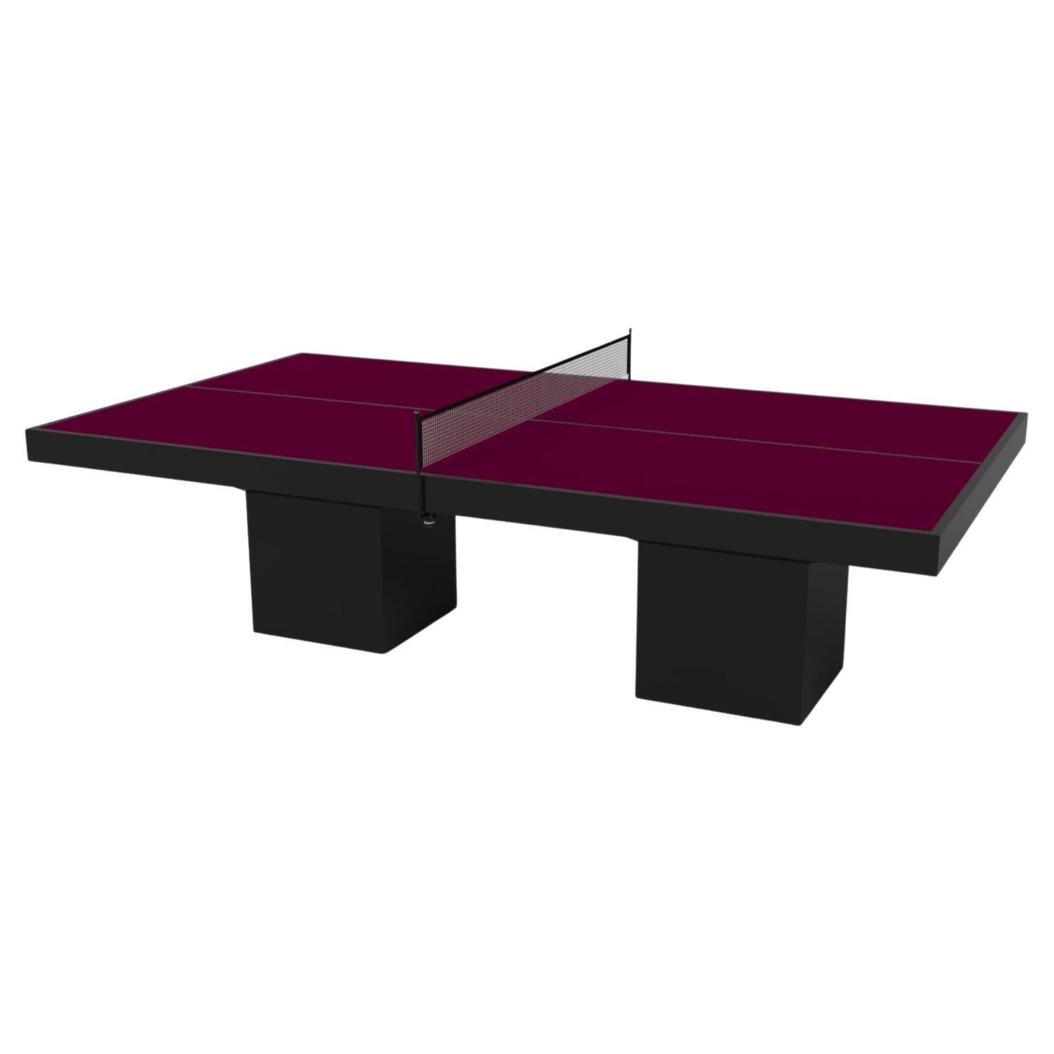 Elevate Customs Trestle Tennis Table / Solid Pantone Black in 9' - Made in USA For Sale