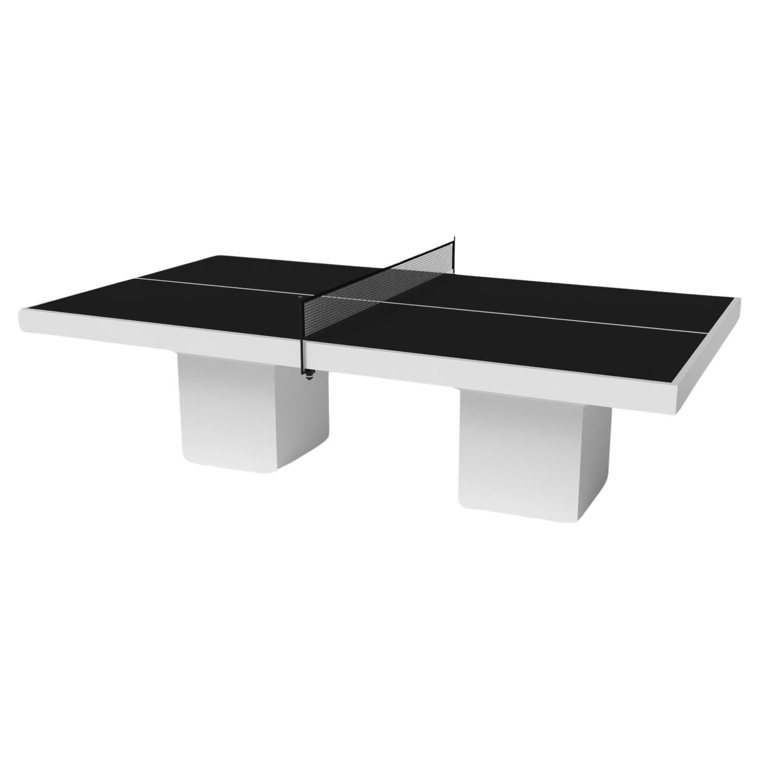 Elevate Customs Trestle Tennis Table / Solid Pantone White in 9' - Made in USA