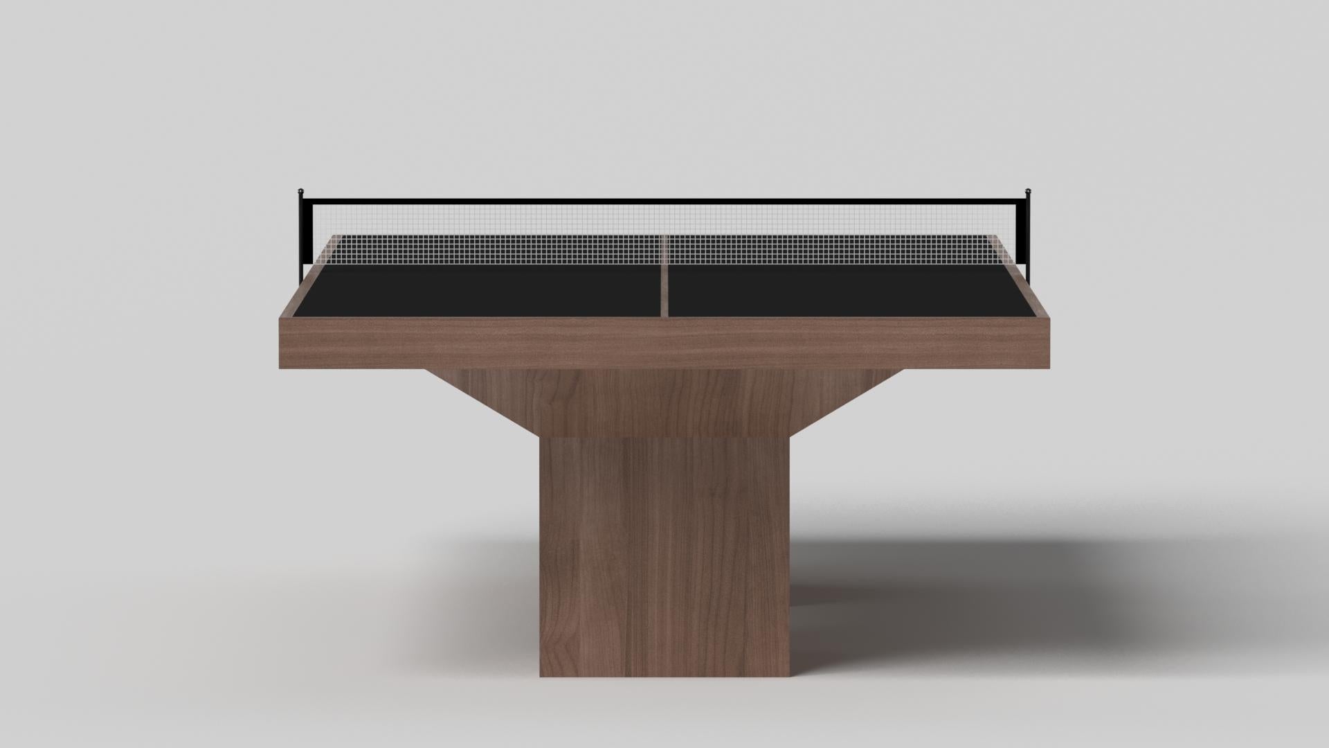 Minimalist Elevate Customs Trestle Tennis Table / Solid Walnut Wood in 9' - Made in USA For Sale