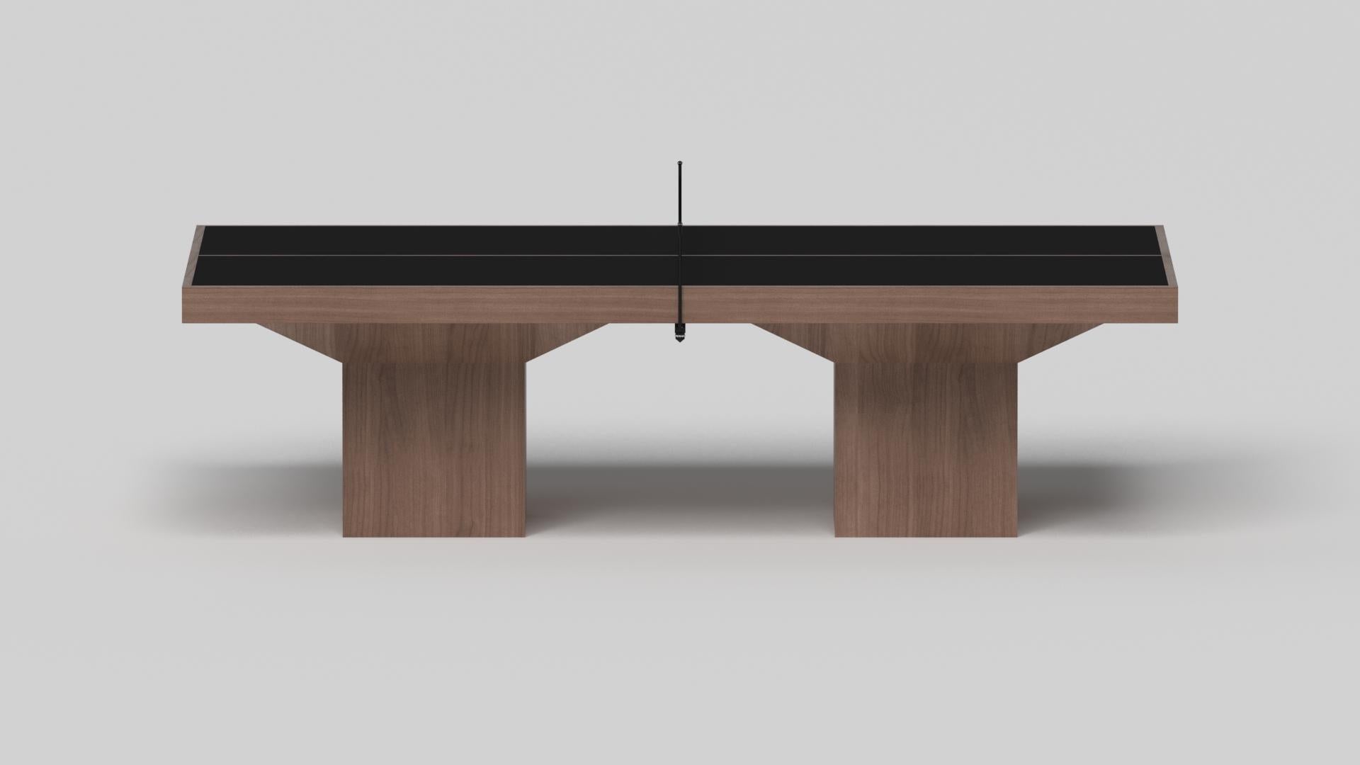 American Elevate Customs Trestle Tennis Table / Solid Walnut Wood in 9' - Made in USA For Sale