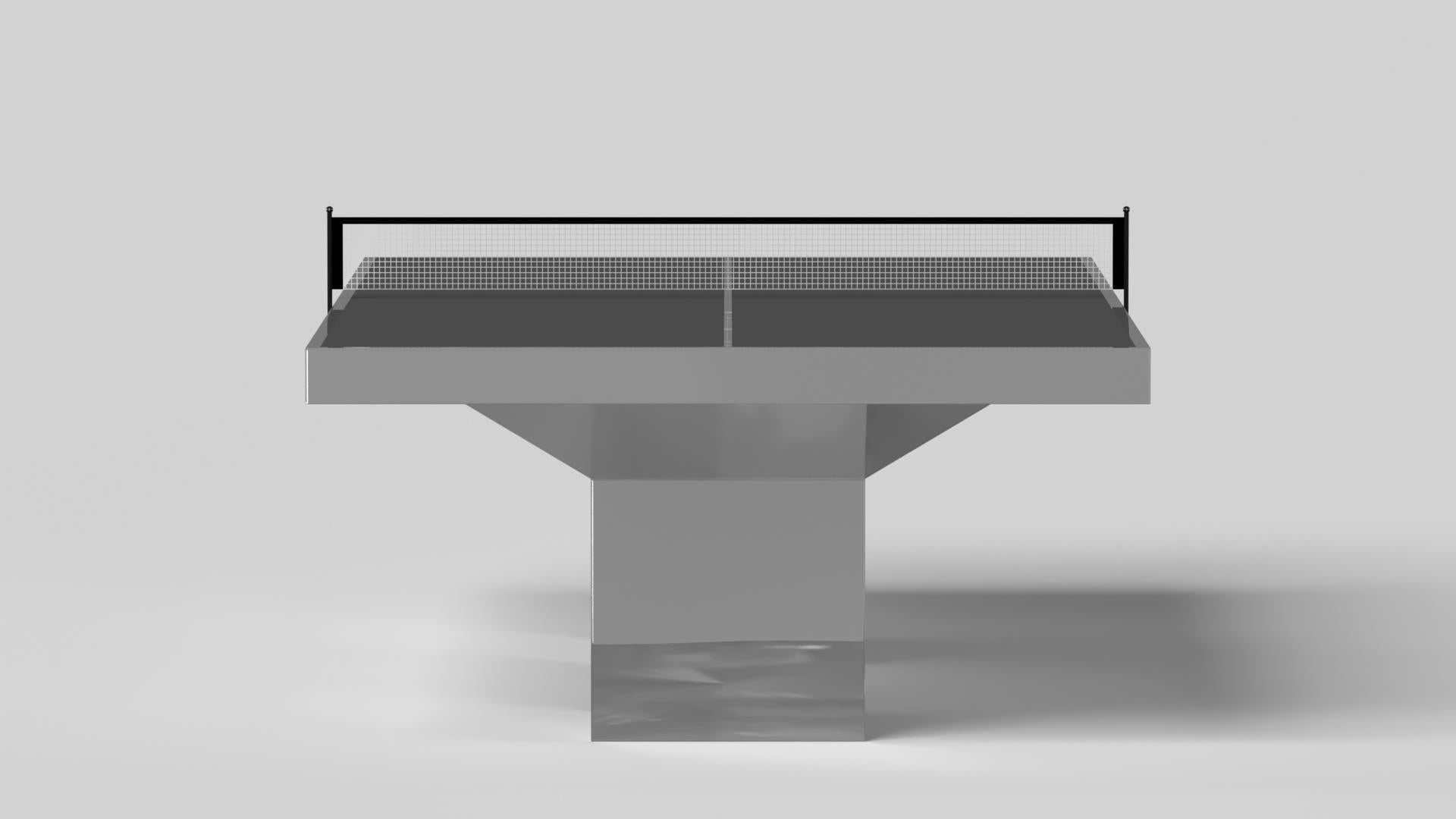 Minimalist Elevate Customs Trestle  Tennis Table / Stainless Steel Metal in 9' -Made in USA For Sale