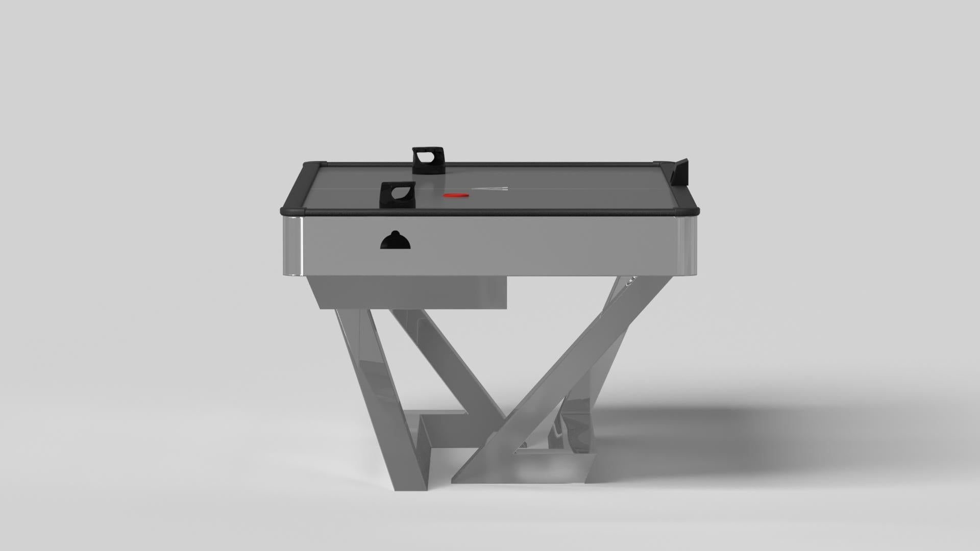 Moderno Elevate Customs Trinity Air Hockey Table/Metallo in acciaio inossidabile da 7' - Made in USA in vendita