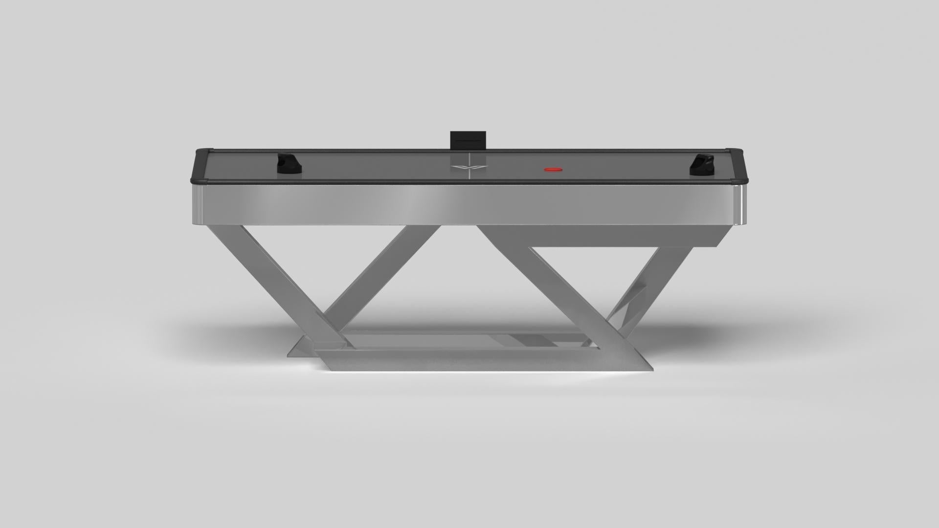 American Elevate Customs Trinity Air Hockey Table/Stainless Steel Metal in 7'-Made in USA For Sale