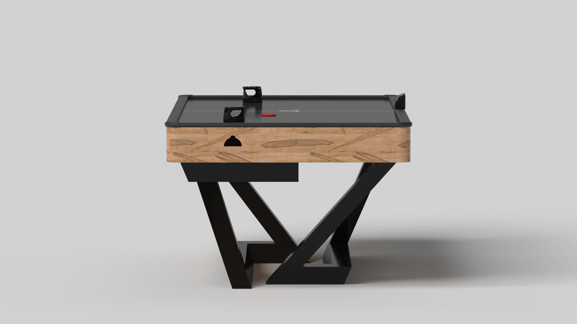 Modern Elevate Customs Trinity Air Hockey Tables / Solid Curly Maple in 7' -Made in USA For Sale