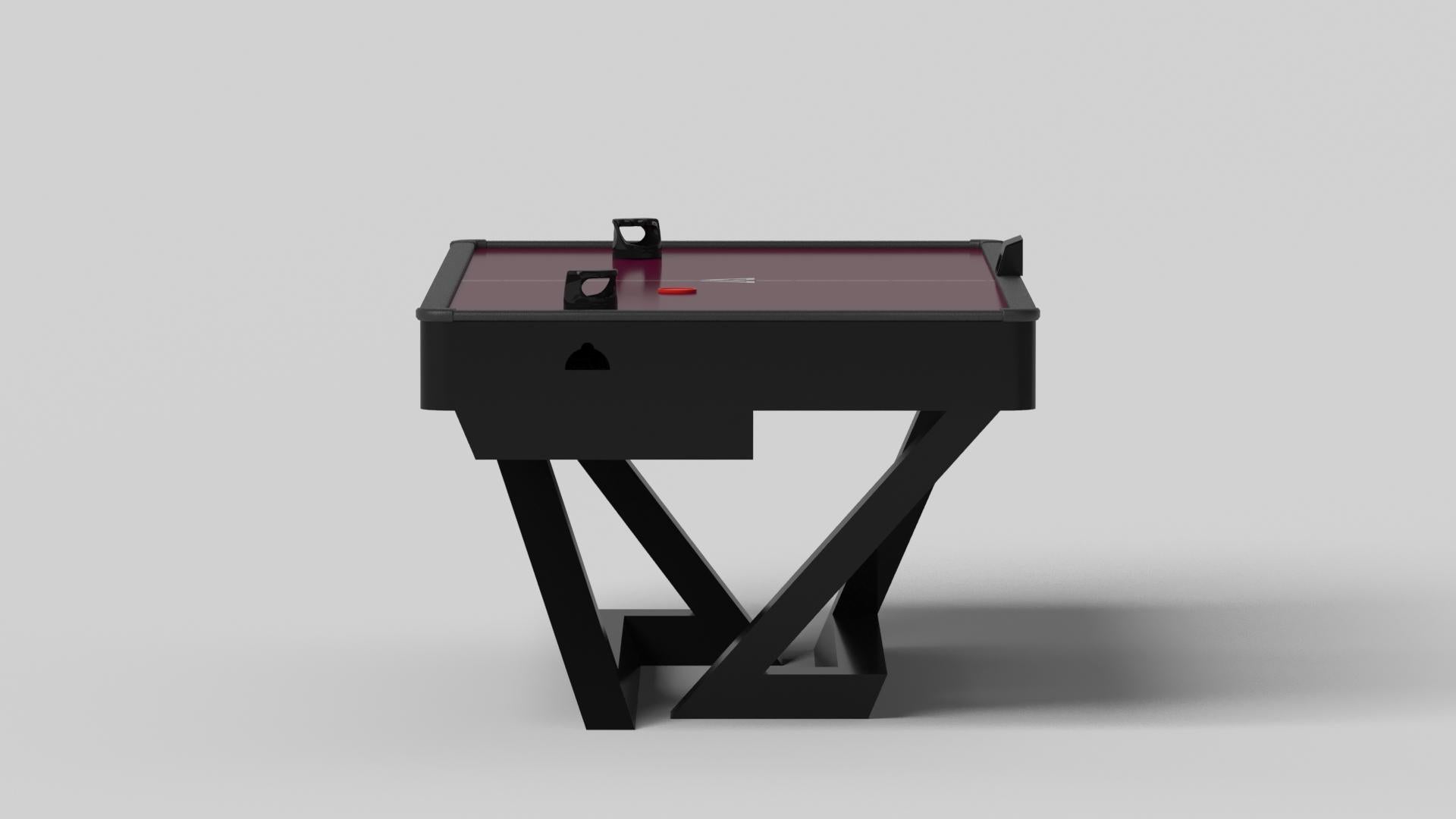 Modern Elevate Customs Trinity Air Hockey Tables /Solid Pantone Black in 7'-Made in USA For Sale