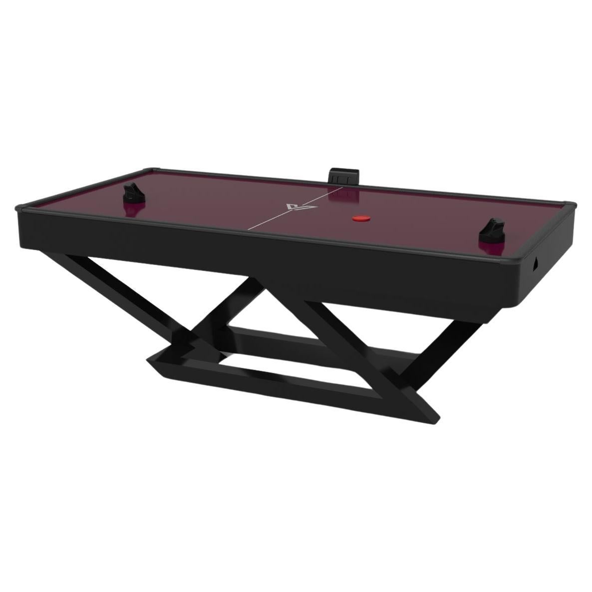 Elevate Customs Trinity Air Hockey Tables /Solid Pantone Black in 7'-Made in USA For Sale